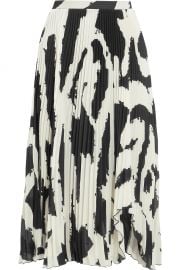 Asymmetric Pleated Printed Chiffon Midi Skirt by Proenza Schouler at Net A Porter